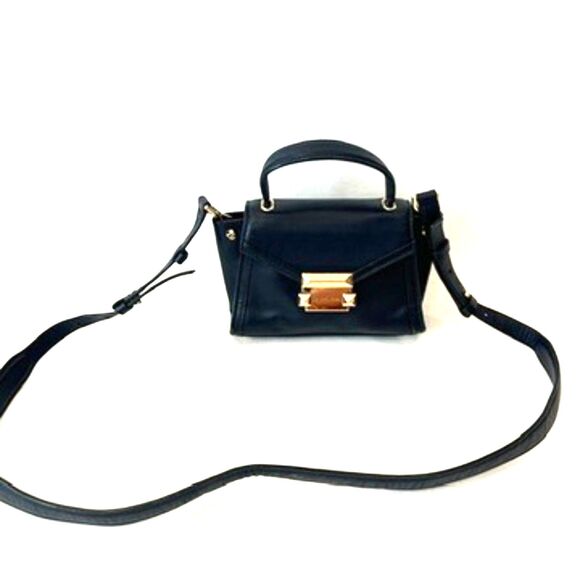 Michael Kors Mini Whitney Bag Navy Blue Small Satchel with Crossbody Strap - Picture 2 of 10